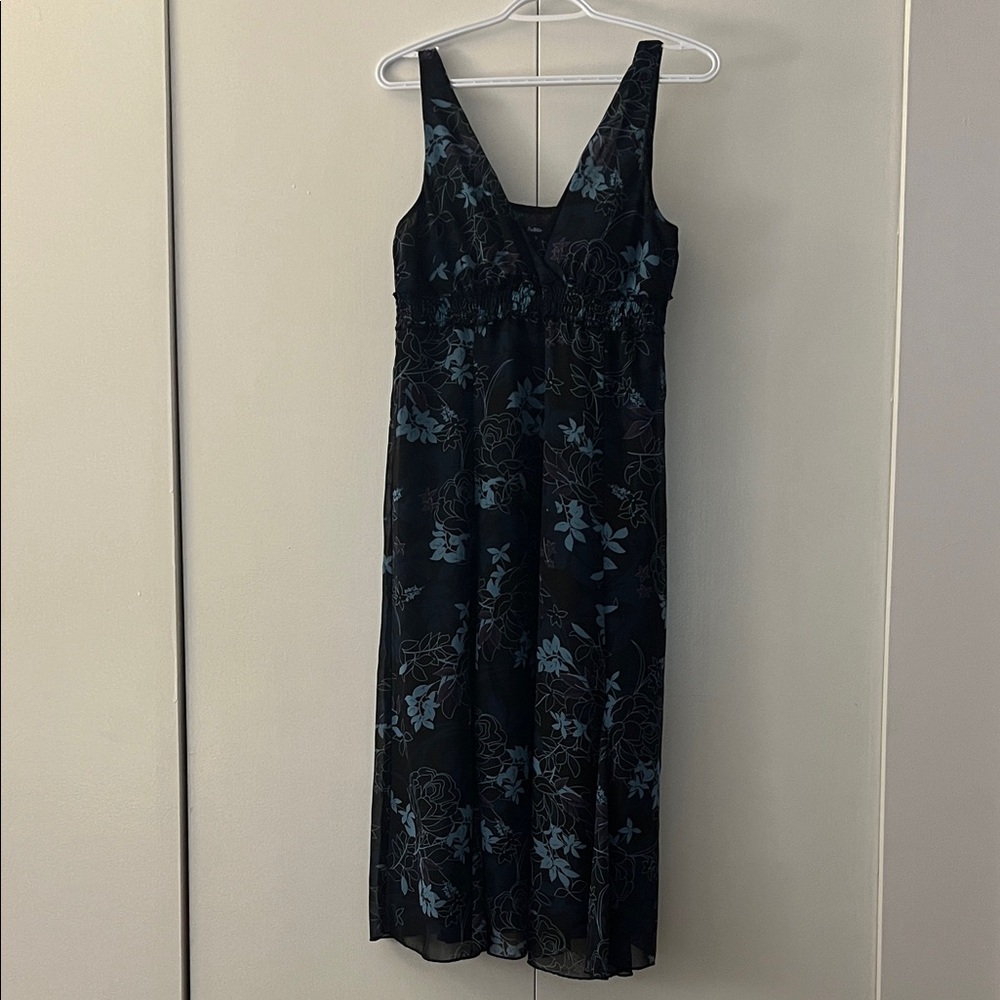 Remington Black and Blue Midi Dress